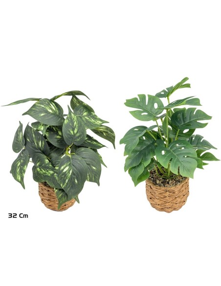 MACETA MIMBRE HOJAS X 18 LVS - 32 CM (S)