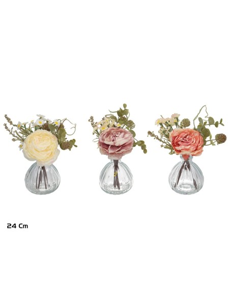 FLORERO SIMIL AGUA  ROSA DRIED-24 CM (S)