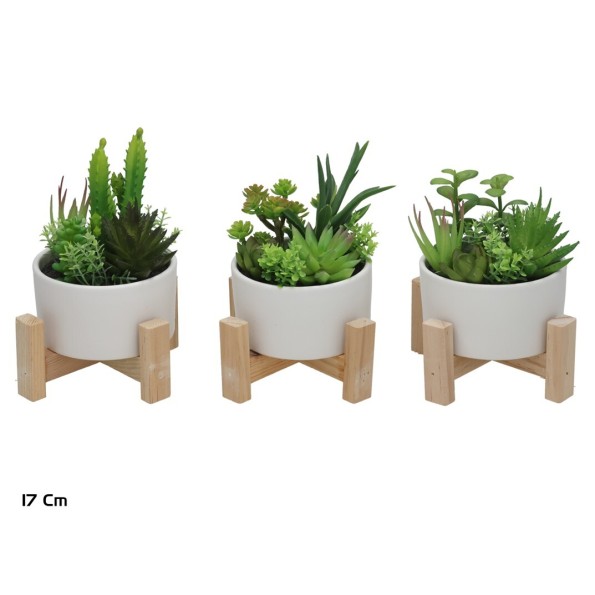 MACETA SUCULENTAS C/ SOPORTE - 17CM (S)