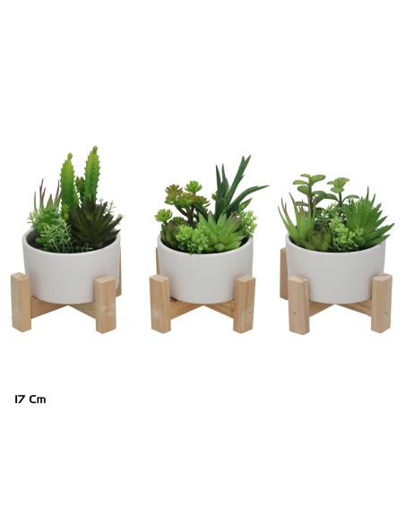 MACETA SUCULENTAS C/ SOPORTE - 17CM (S)
