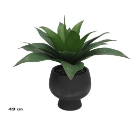 MACETA CERAMICA NEGRA AGAVE - 49 CM