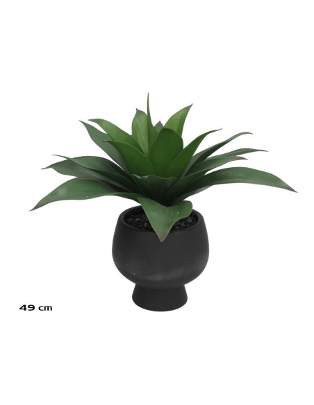 MACETA CERAMICA NEGRA AGAVE - 49 CM