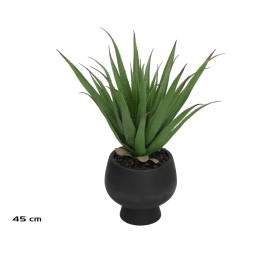 MACETA CERAMICA  NEGRA  ALOE - 45 CM
