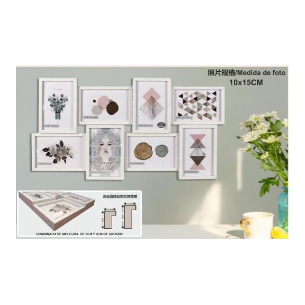 PORTAFOTO MULTIPLE DM-8058 8-10X15CM(6)