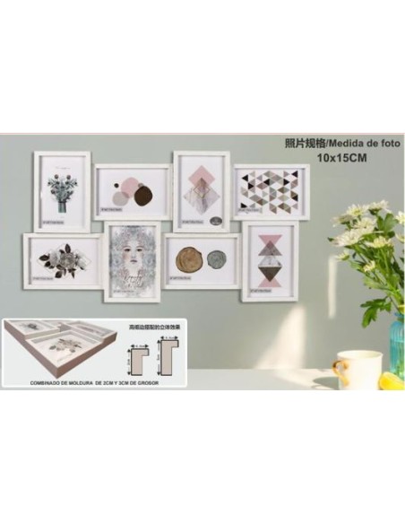 PORTAFOTO MULTIPLE DM-8058 8-10X15CM(6)