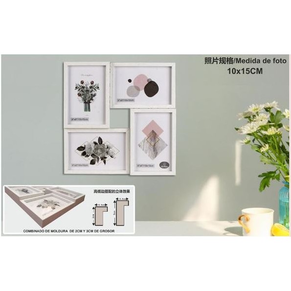 PORTAFOTO MULTIPLE DM-8056 4-10X15CM(8)