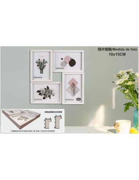PORTAFOTO MULTIPLE DM-8056 4-10X15CM(8)