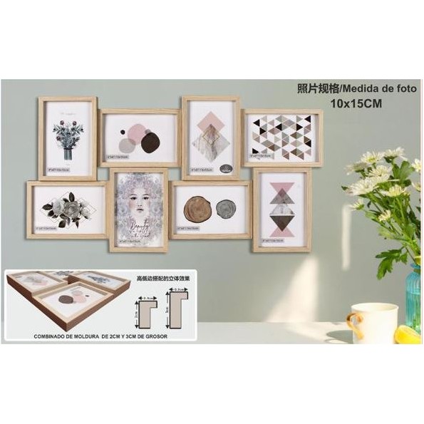 PORTAFOTO MULTIPLE DM-8054 8-10X15CM(6)
