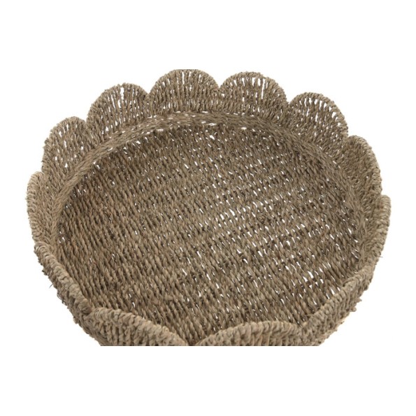 BANDEJA SET 2 SEAGRASS METAL 45X45X12 NATURAL