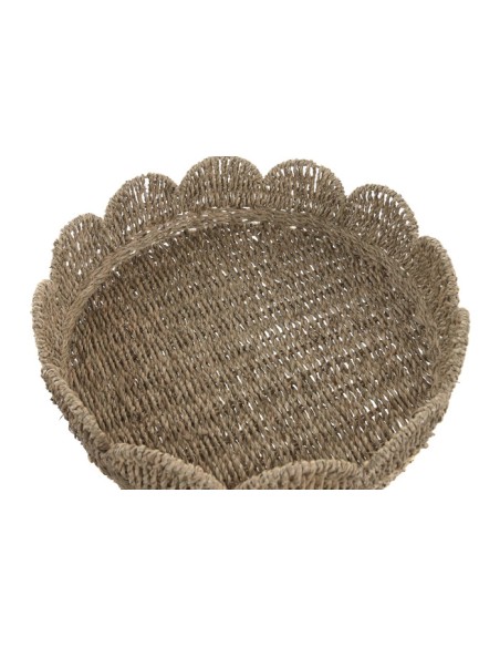 BANDEJA SET 2 SEAGRASS METAL 45X45X12 NATURAL