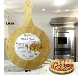 TABLA PIZZA DE BAMBÚ Ø20*32*1.0CM