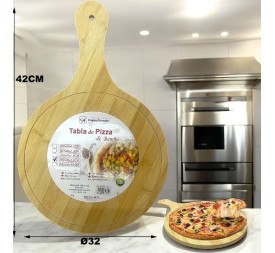 TABLA PIZZA DE BAMBÚ Ø32*42*1.0CM