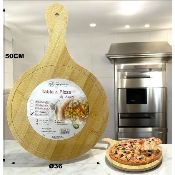 TABLA PIZZA DE BAMBÚ Ø36*50*1.0CM
