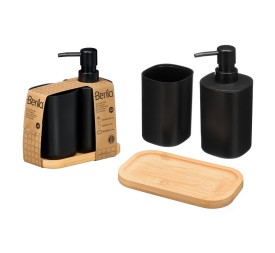 SET DOSIFICADOR VASO BASE BAMBU NEGRO