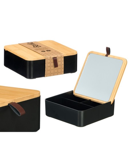 ORGANIZADOR PLASTICO ESPEJO BAMBU NEGRO