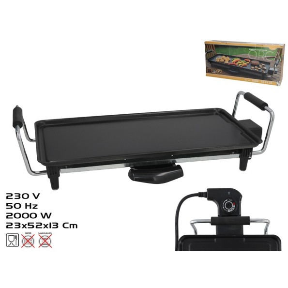 PLANCHA ELECTRICA ORCA 2000W 52X13X23CM