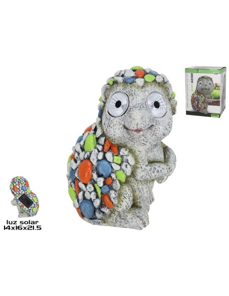 ERIZO LALO DEC. C/LUZ SOLAR 16X14X21,5 CM