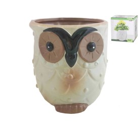 MACETERO PORCELANA BUHO CLOE 15X15X15,5 CM