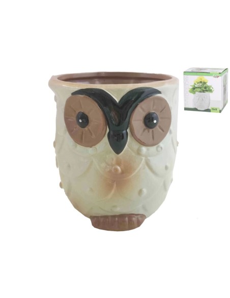 MACETERO PORCELANA BUHO CLOE 15X15X15,5 CM