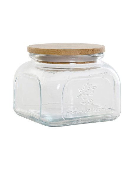 BOTE CRISTAL BAMBU 11,5X11,5X9,5 700 ML. NATURAL