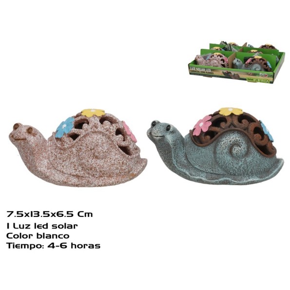 CARACOL C7FLORES 2 SURT LUZ SOLAR LED 13,5X7,5X6,5
