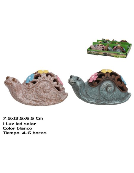 CARACOL C7FLORES 2 SURT LUZ SOLAR LED 13,5X7,5X6,5