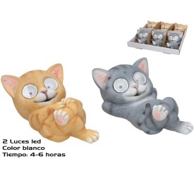 GATO LEO 2 SURT 2 LUZ SOLAR LED 17X10,5X7 CM 6H