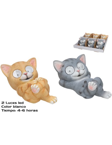GATO LEO 2 SURT 2 LUZ SOLAR LED 17X10,5X7 CM 6H
