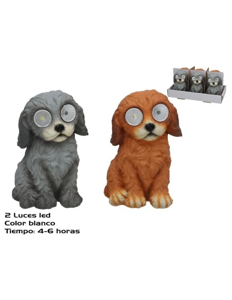 PERRO LUCAS 2 SURT 2 LUZ SOLAR LED 9X7X13,5 CM 6H
