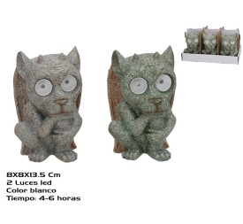 GARGOLA 2 SURT 2 LUZ SOLAR LED 8X8X13,5 CM 6H