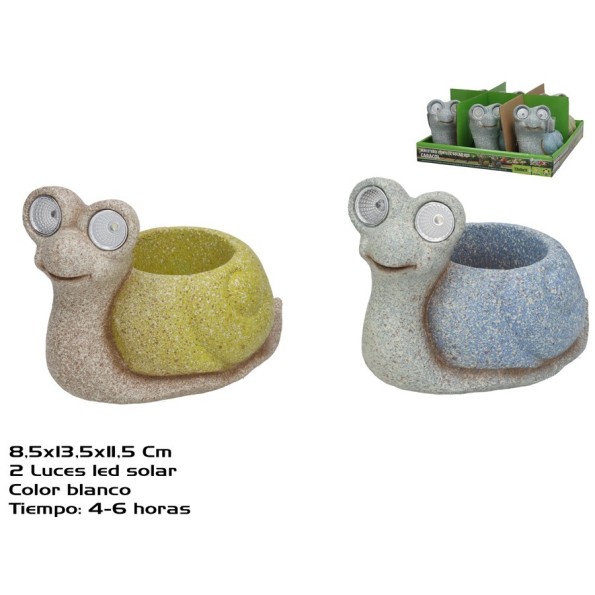 MACETEROS ANIMALES 2 SURT 2 LUZ SOLAR LED 13.5x8.5