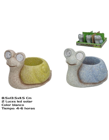 MACETEROS ANIMALES 2 SURT 2 LUZ SOLAR LED 13.5x8.5
