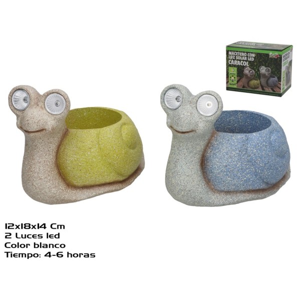 MACETEROS ANIMALES 2 SURT 2 LUZ SOLAR LED 18x12x14