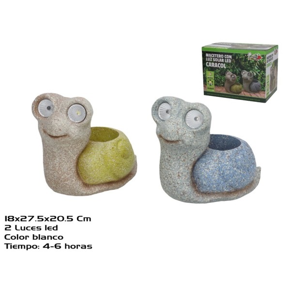 MACETEROS ANIMALES 2 SURT 2 LUZ SOLAR LED 27.5x18x