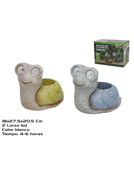 MACETEROS ANIMALES 2 SURT 2 LUZ SOLAR LED 27.5x18x