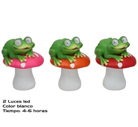 RANA C/SETA 3 SURT 2 LUZ SOLAR LED 13,5X14X18 CM 6