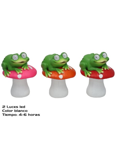 RANA C/SETA 3 SURT 2 LUZ SOLAR LED 13,5X14X18 CM 6