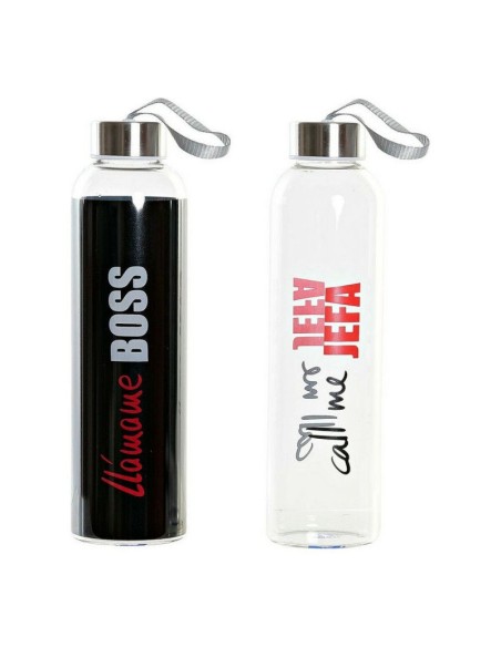 BOTELLA BOROSILICATO 6,5X6,5X23 550ML, 2 SURT.