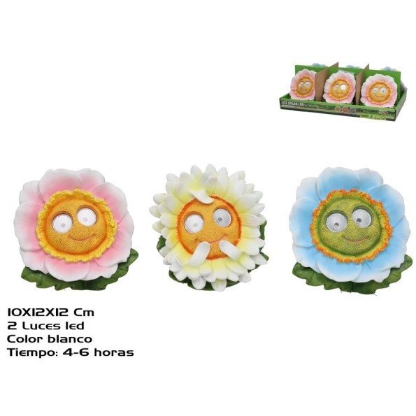 GIRASOL 3 SURT 2 LUZ SOLAR LED 12X10X12 CM 6H