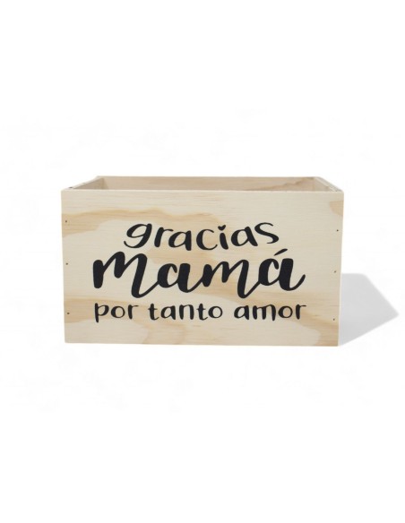 CAJA LISA 21X15X12 C/CUERDA GRACIAS MAMA POR TANTO AMOR