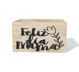 CAJA LISA 21X15X12 C/CUERDA FELIZ DIA MAMA