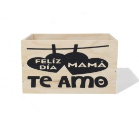 CAJA LISA 21X15X12 C/CUERDA FELIZ DIA MAMA TE AMO