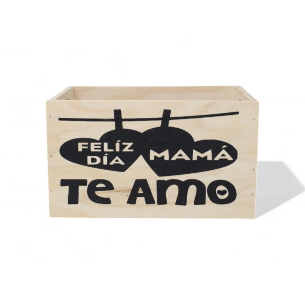 CAJA LISA 21X15X12 C/CUERDA FELIZ DIA MAMA TE AMO