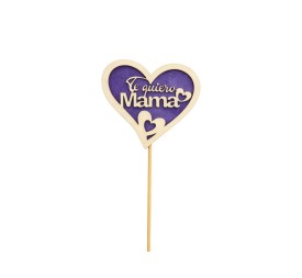 PICK TE QUIERO MAMA FIELTRO MORADO 9CM L.50 P.10