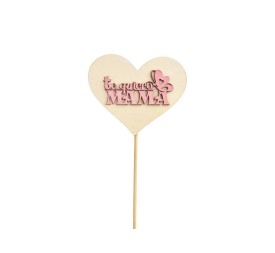 PICK CORAZÓN TE QUIERO MAMA ROSA 12CM