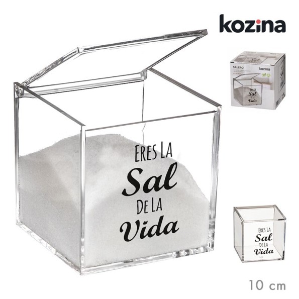 SALERO METACRILATO 10x10 cm SAL DE LA VIDA