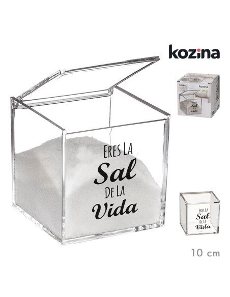 SALERO METACRILATO 10x10 cm SAL DE LA VIDA