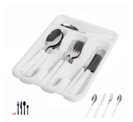 SET 16 PZS CUBIERTOS ACERO INOXIDABLE BLANCO