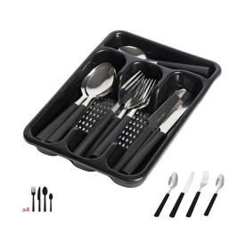 SET 16 PZS CUBIERTOS ACERO INOXIDABLE NEGRO