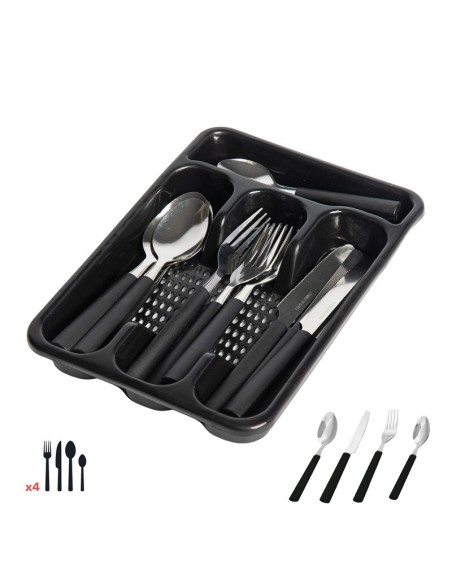 SET 16 PZS CUBIERTOS ACERO INOXIDABLE NEGRO